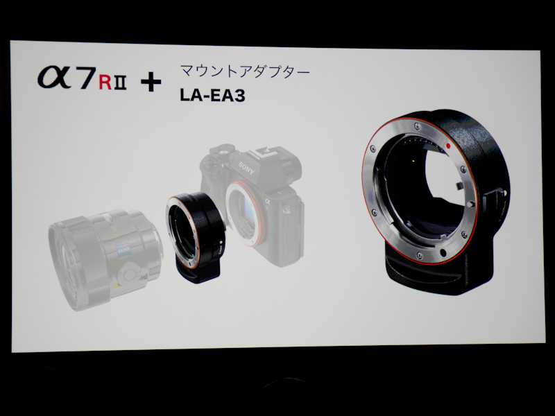 マウントアダプターを用いたαAマウントレンズの使用も勧めていた