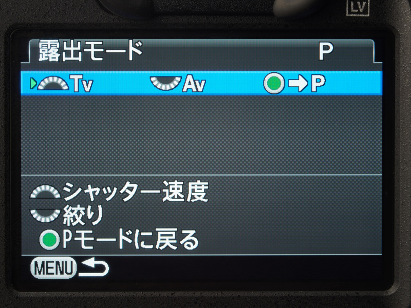 ハイパープログラムAEモードを例にとると、初期設定は前ダイヤルがTv。後ダイヤルがAvだが……