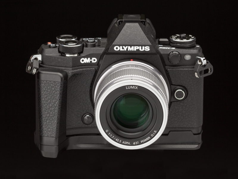 オリンパスOM-D E-M5 Mark IIに装着。