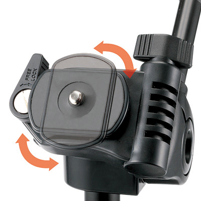 シュープレートはカメラやレンズ座の形状に合わせて、縦・横のどちらにも対応する