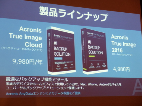 無制限クラウド”にバックアップ「Acronis True Image Cloud