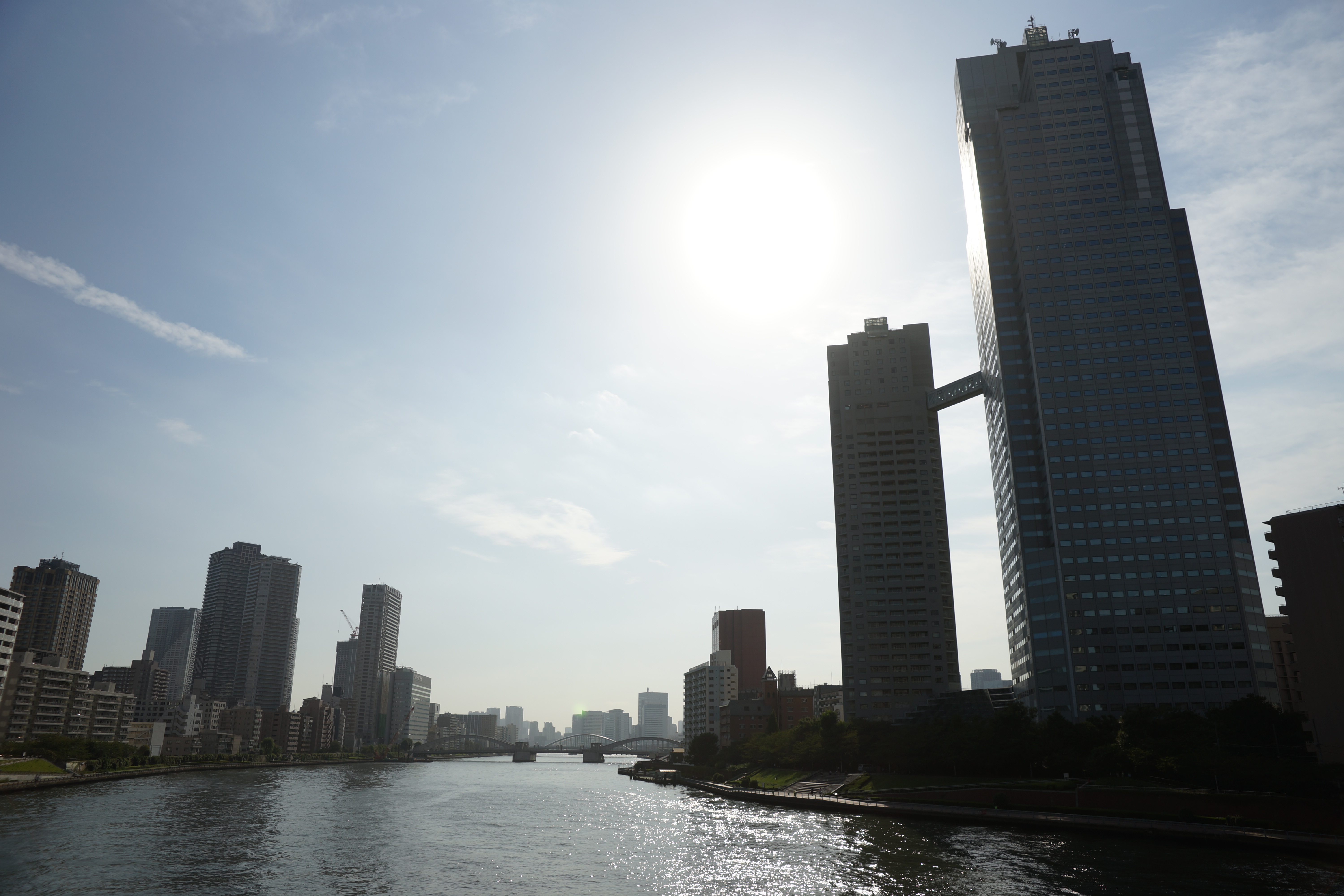 太陽が画面内に入る逆光で撮影。α99 / 1/1,600秒 / F5 / +1EV / ISO100 / 絞り優先AE / 24mm