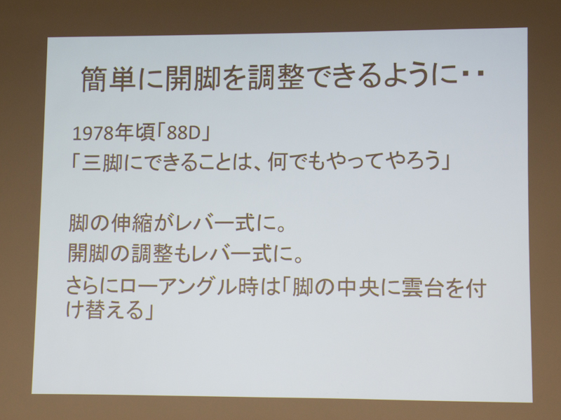 88Dの詳細。脚に雲台を取り付けられる装備を持っていた