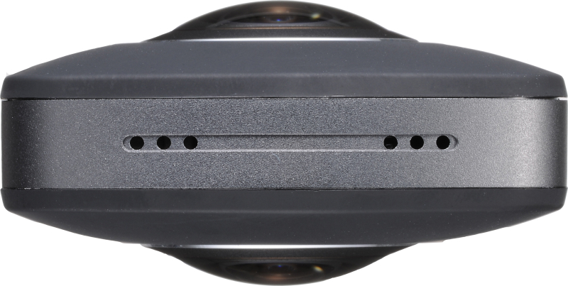 <strong class="">THETAの名前の由来</strong><br class="">THETAを真上から見ると、前後2つの魚眼レンズと本体のラインがギリシャ文字のΘ（シータ）に似ていることからTHETAと命名された