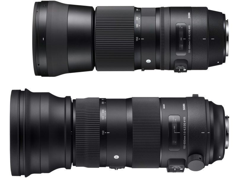 SIGMA 150-600mm F5-6.3 DG OS HSM | Sports（下）と、SIGMA 150-600mm F5-6.3 DG OS HSM | Contemporary（上）