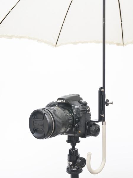 風がない時は傘を垂直に立てる