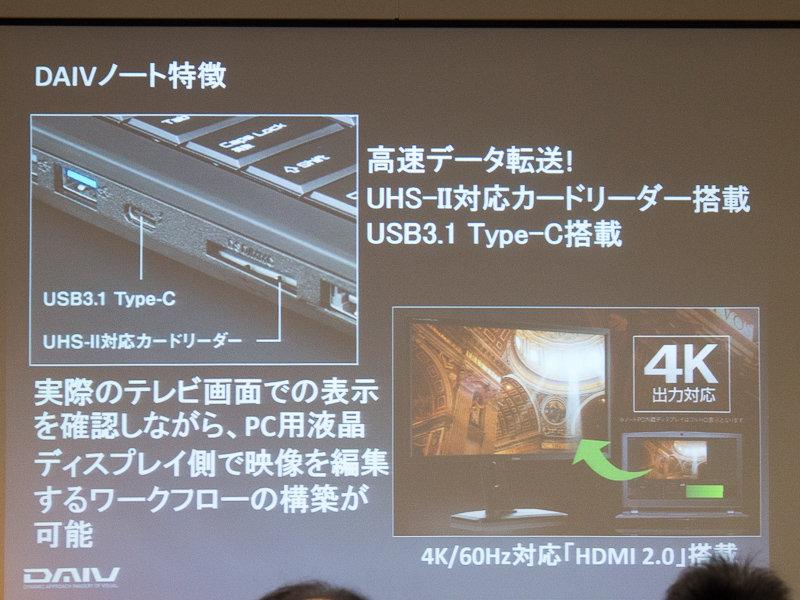 各種のポートを装備