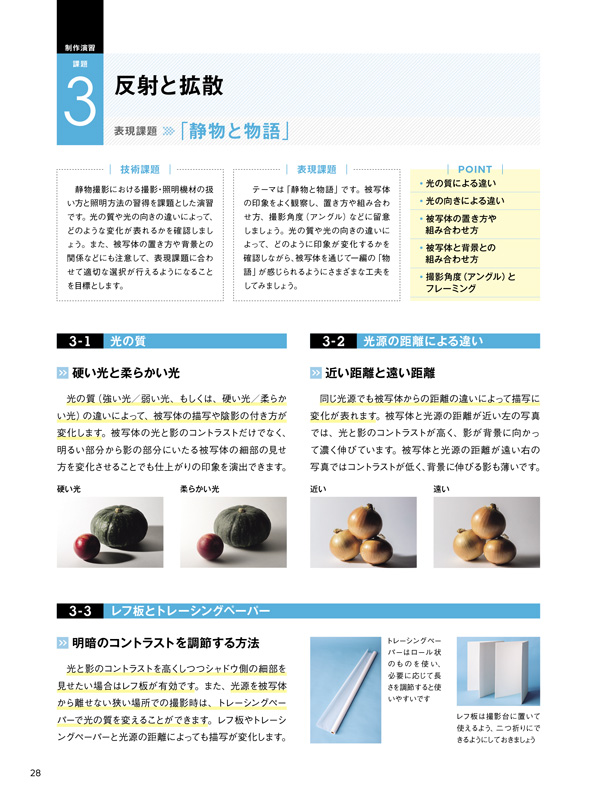 光の「硬い」「柔らかい」、トレーシングペーパーを使ったディフューズ