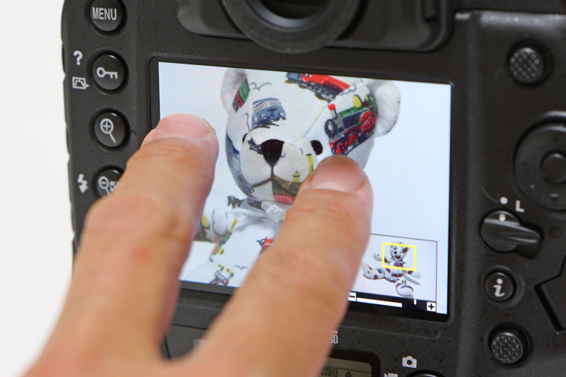 画像の拡大縮小はピンチアウト/ピンチインで行う。