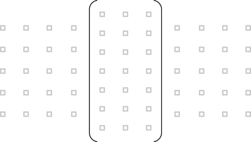 <strong class="">ラージゾーンAFの測距ゾーン</strong><br class="">EOS-1D Xにはなかった「ラージゾーンAF」を追加。中央ブロックがやや縦長なのが惜しいが、被写体の動きが激しく従来の「ゾーンAF」では測距エリア内にとらえきれないときに重宝する