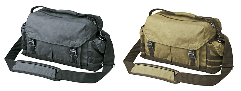 ルフトデザイン ビンテージレーベル ショルダーバッグ L（左からブラック、カーキ）