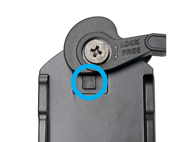 シュー固定レバーにはカーボン繊維強化樹脂を使用