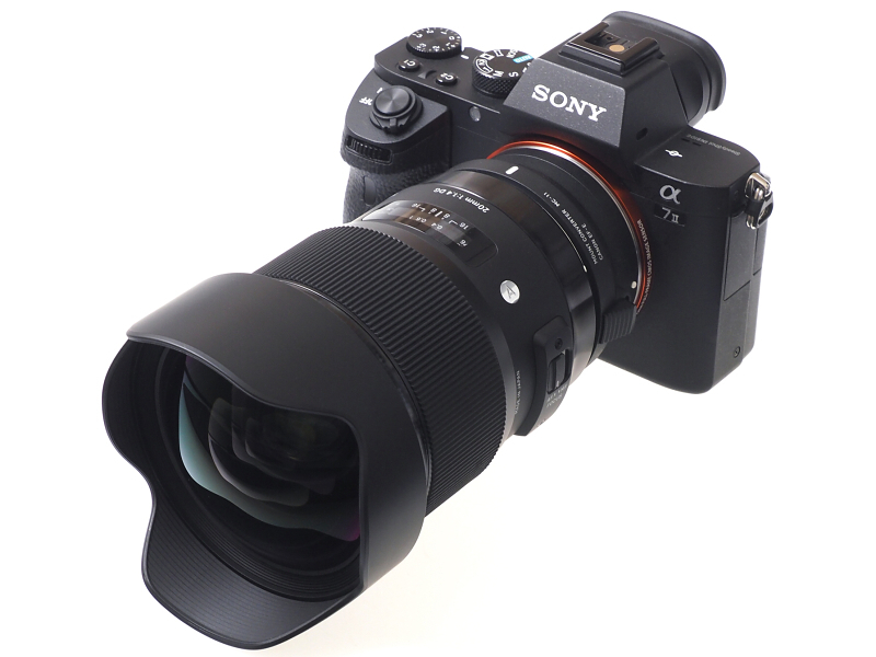 MC-11を介してSIGMA 20mm F1.4 DG HSM | Art（キヤノン用）をソニーα7 IIに装着したイメージ