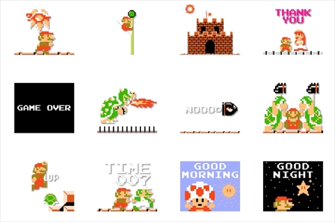 Lineスタンプに スーパーマリオブラザーズ のドットマリオが登場 Game Watch