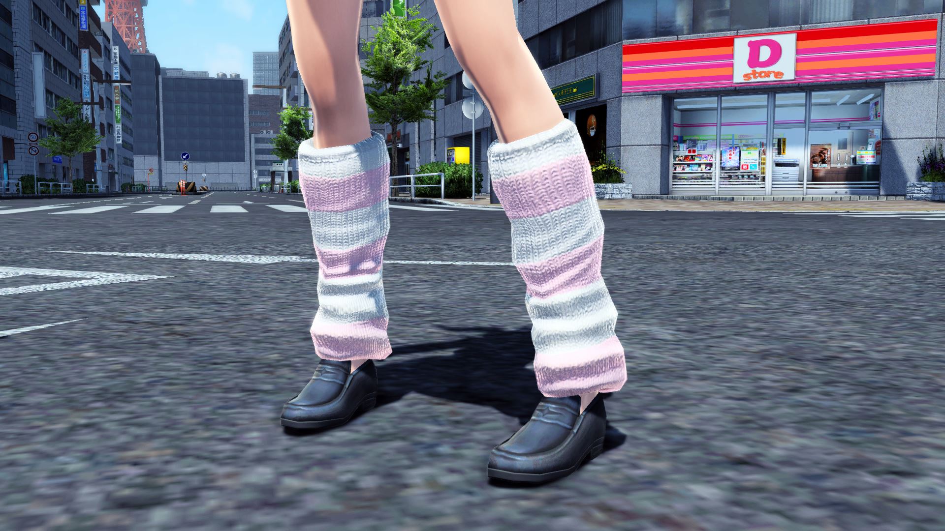 しましまルーズソックス桃