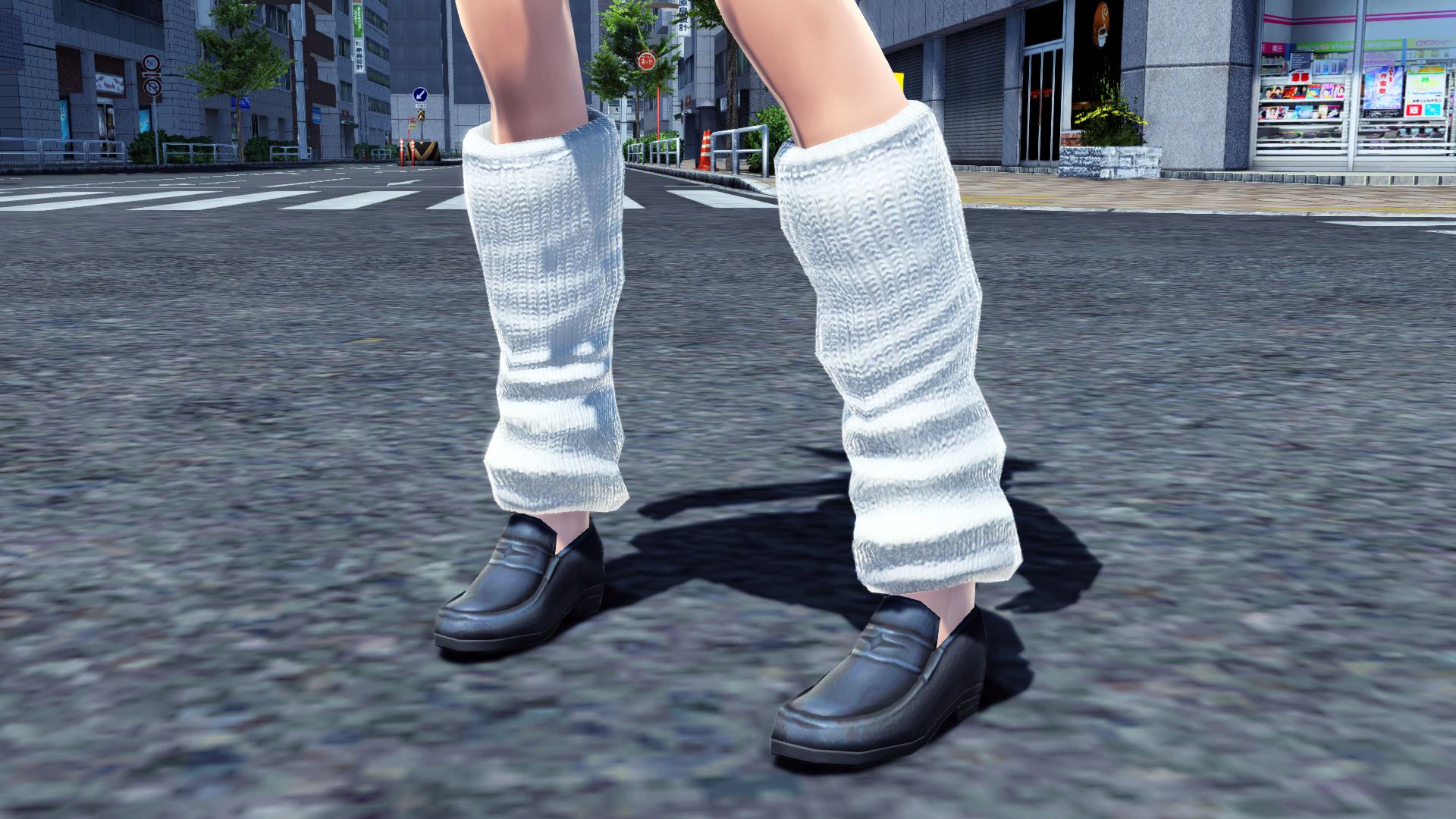 しましまルーズソックス白