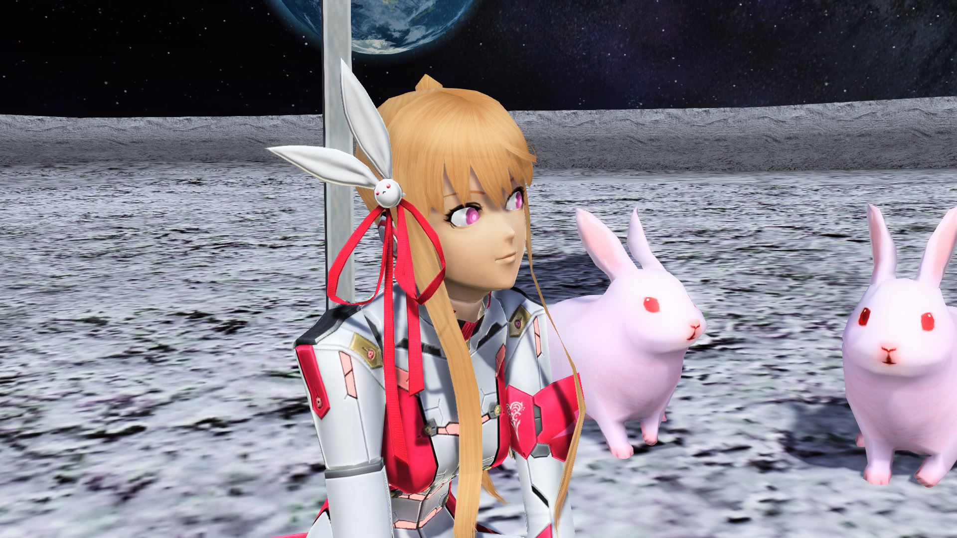 うさぎリボン　白