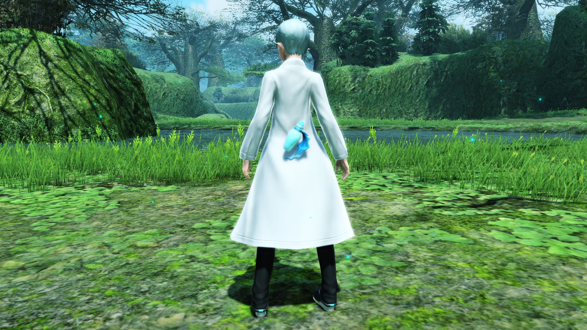 おちゃのこによりデザインされた武器迷彩。小瓶に入った水が渦を巻くようにして形態を取る