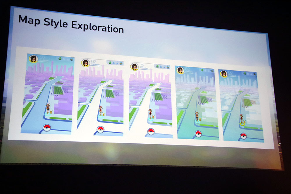 初期のUIはサイバーっぽいイメージで素っ気ない。しかしこれでは「ポケモンらしくない」という意見が出た