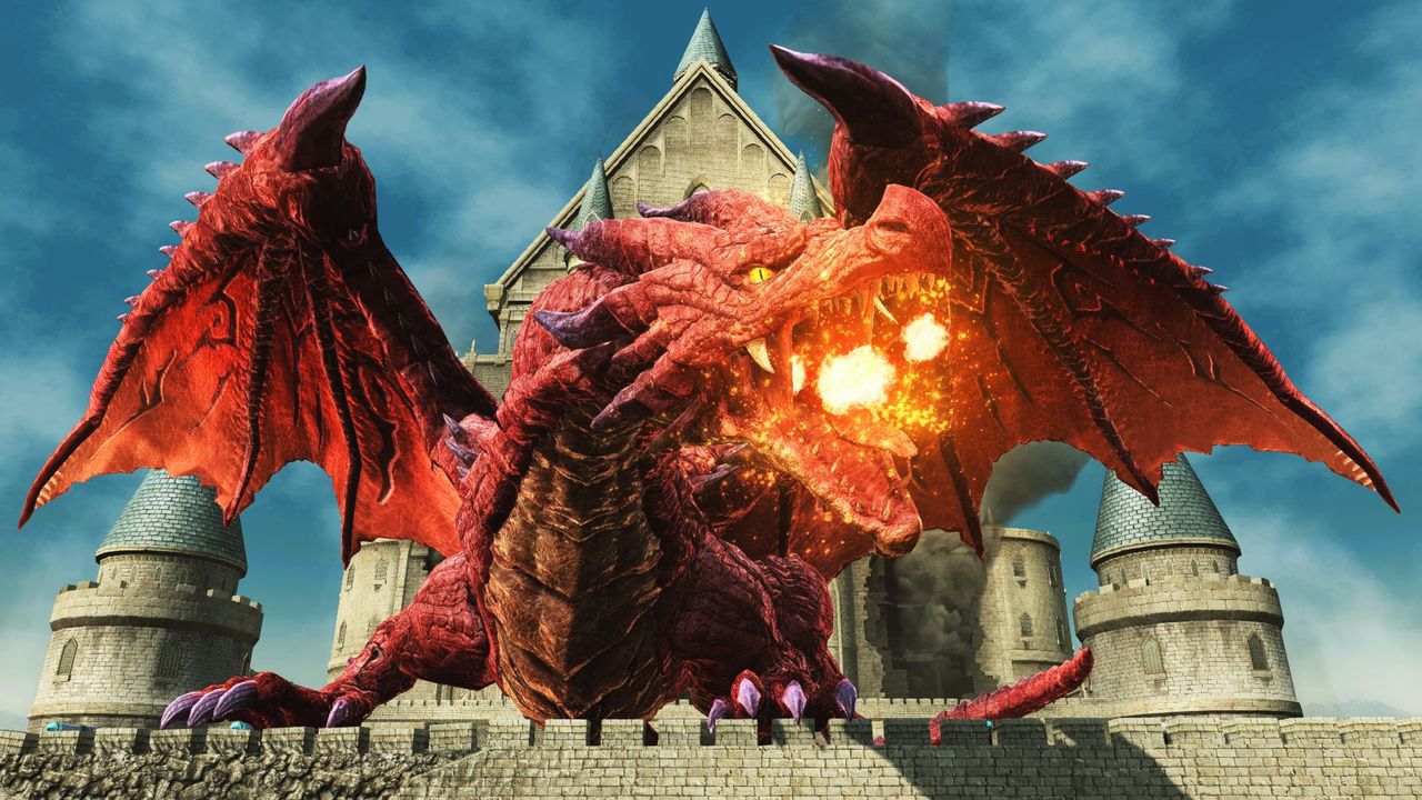 崩壊したクエント城に甦った紅き邪竜。生半可な攻撃では、巨体を覆う硬い鱗にはじかれてしまうアリサに託された「ラコニウムソード」を使い、ドラゴンの鱗を切り裂け！