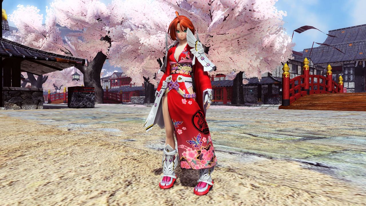 セクシーに着崩した優雅な衣装を華やかな鎧で飾った戦闘服。戦闘も踊りもこなせる傑作