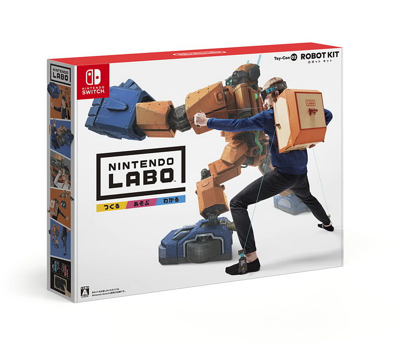 「Nintendo Labo Toy-Con 02: Robot Kit」。自分の身体でゲーム内のロボットを操作する大型Toy-Conを使っての体感的なゲームが楽しめる