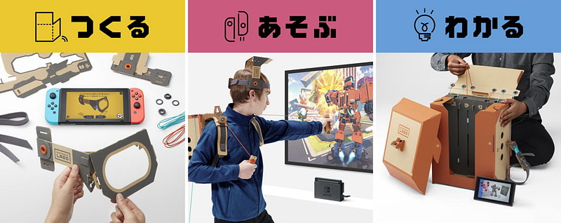 「Nintendo Labo Toy-Con 02: Robot Kit」。自分の身体でゲーム内のロボットを操作する大型Toy-Conを使っての体感的なゲームが楽しめる