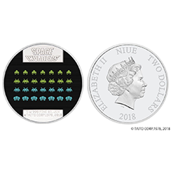 ●希少:限定● スペース インベーダー 誕生40周年 2ドル レンティキュラーカラー銀貨 プルーフ スペースインベーダー」40周年を記念したコインが発売！ - GAME Watch