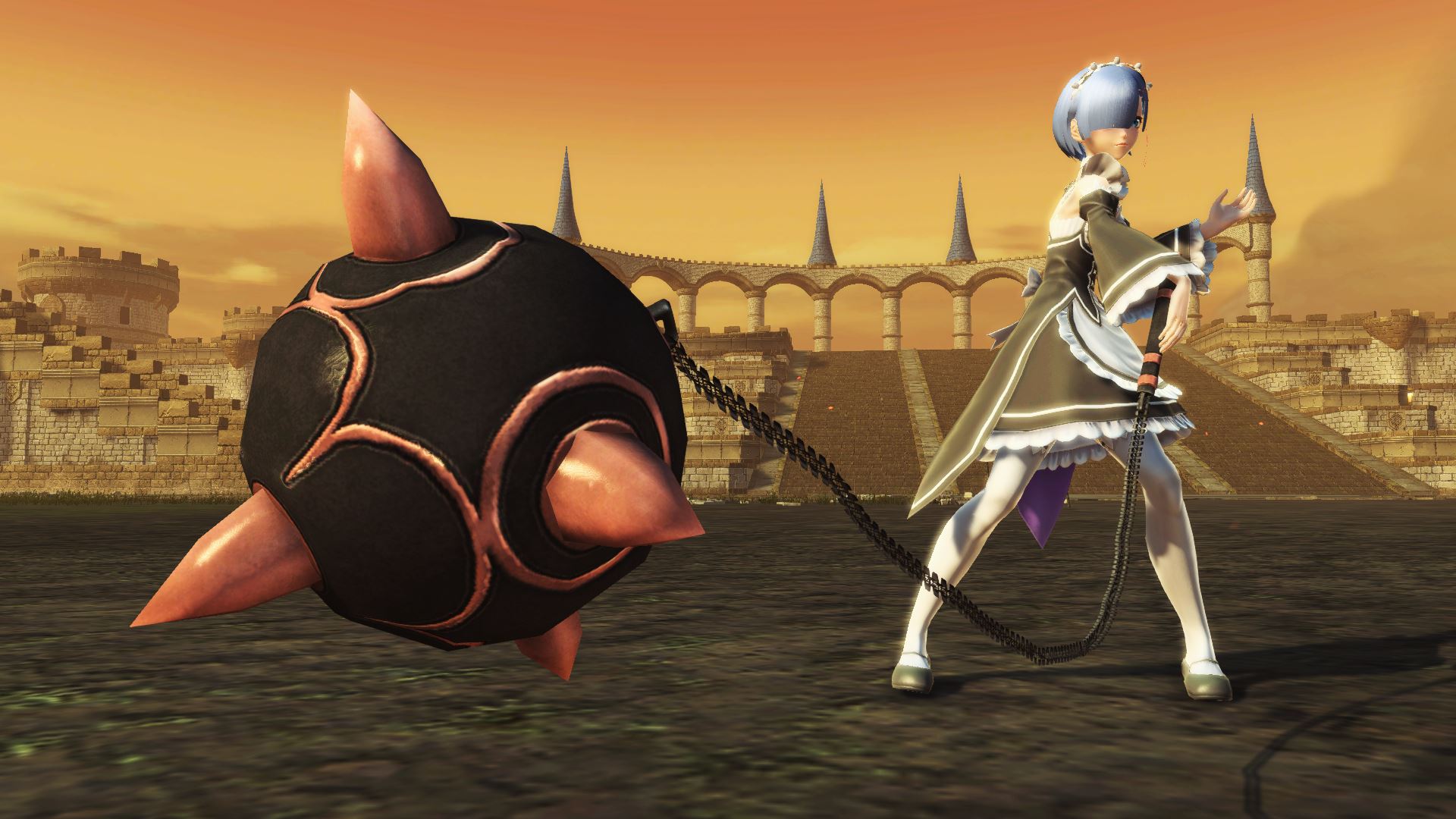 ロズワールに仕える双子メイドの妹レムの武器を模した自在槍型武器迷彩。鬼の如き力でないと扱えない程の重量