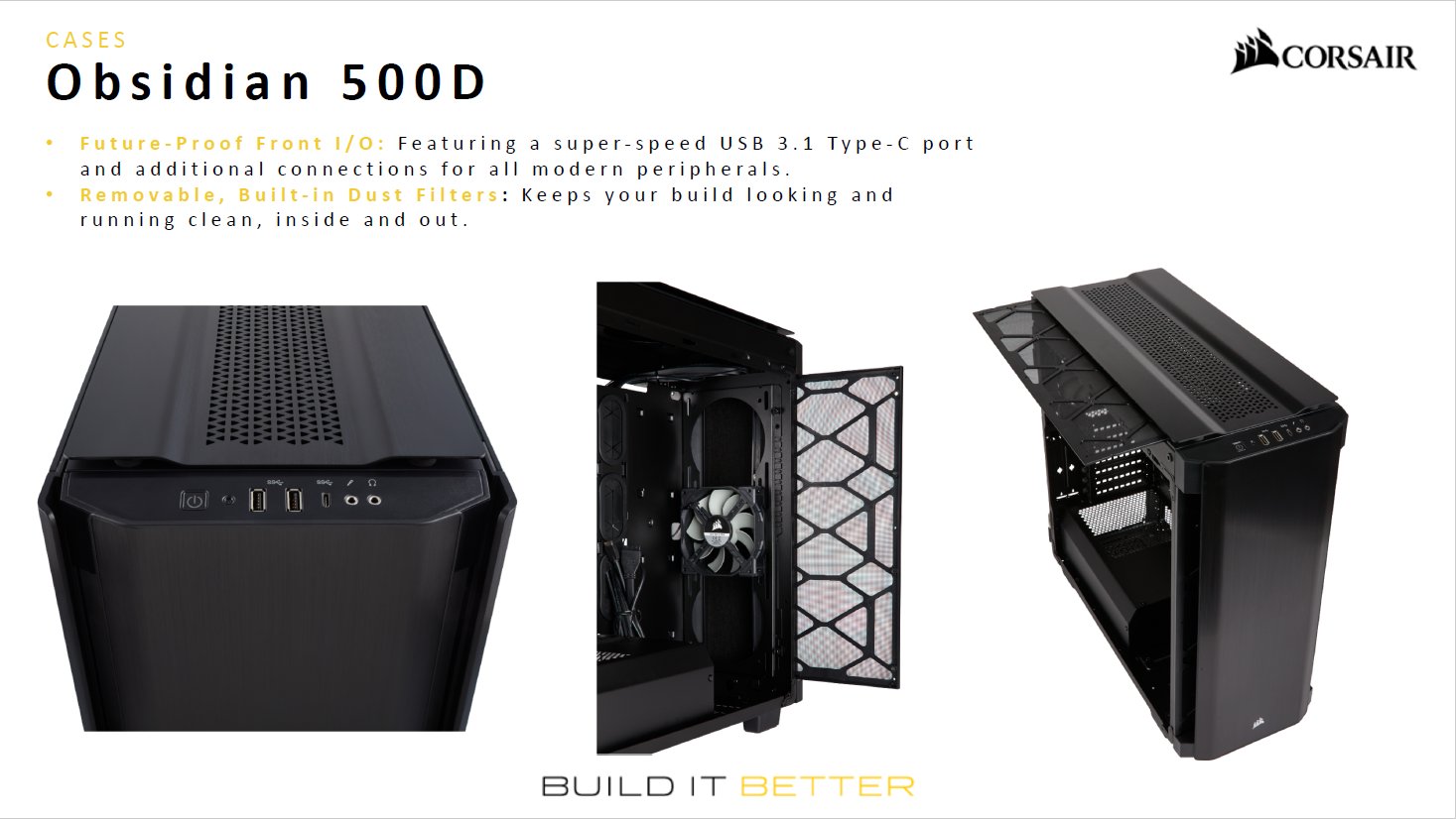 PCケース「Obsidian 500D」。日本では3月に発売され、価格は25,920円（税込）。