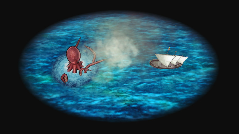 クラーケンとの戦いもドキドキ。こいつを倒せるようになるまでが大変