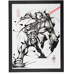 武人画　機動戦士ガンダム　破壊の鉄球　直筆サイン入り 武人画×機動戦士ガンダム 額装パネル＜破壊の鉄球＞