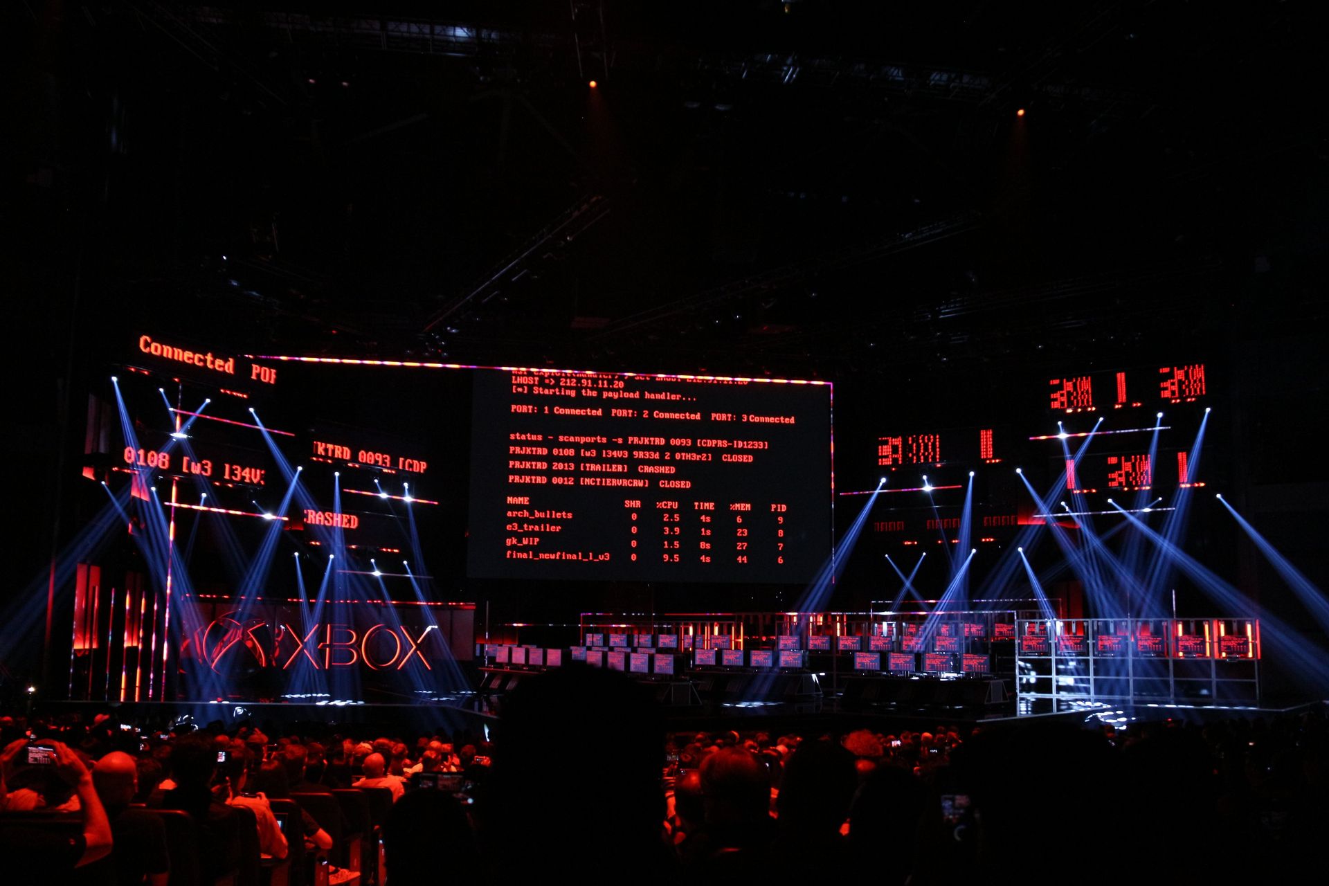 Phil Spencer氏が最後の挨拶をするところで会場がハックされ、「Cyberpunk 2077」が発表された。これが今回唯一のサプライズと言える