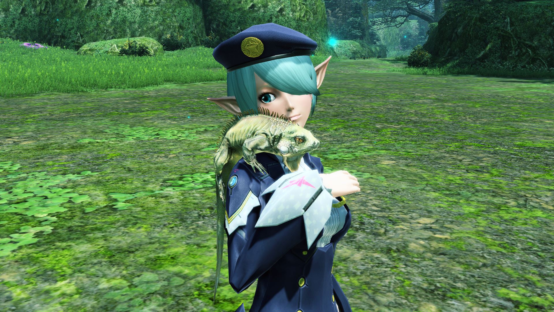 肩乗りイグアナ