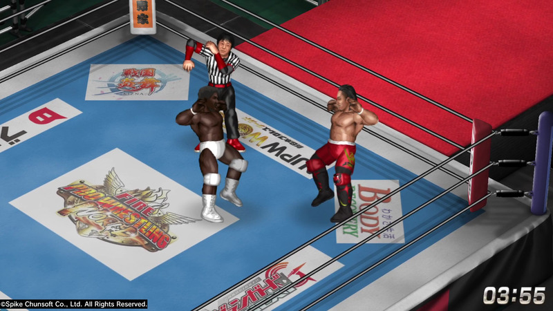 キャラクター同士が接触すると、この組み合いのモーションが発生