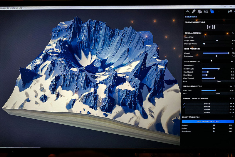 ハイトマップからシミューレーションで地形にディティールを生成