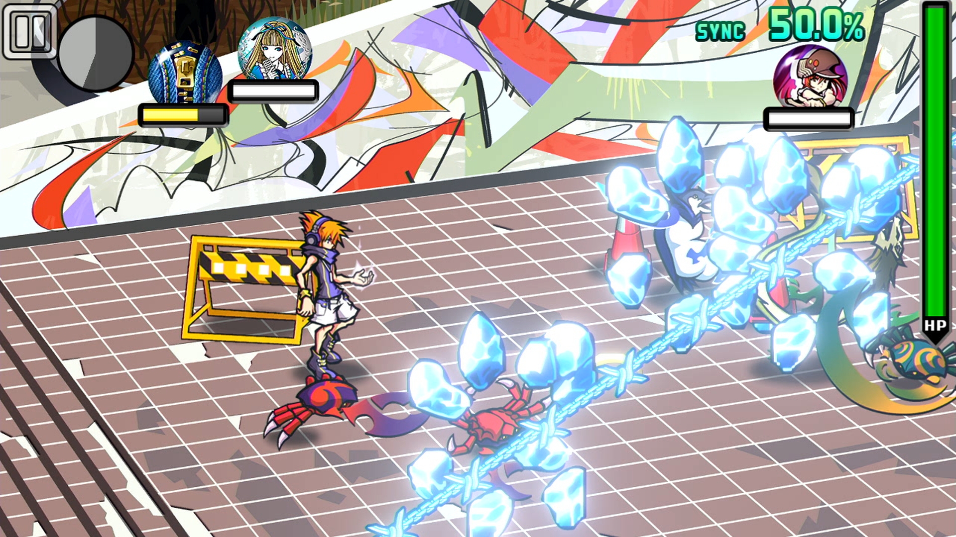 鎖が現われ、ノイズの周りに氷が発生。ノイズの動きを一定時間止めることができる