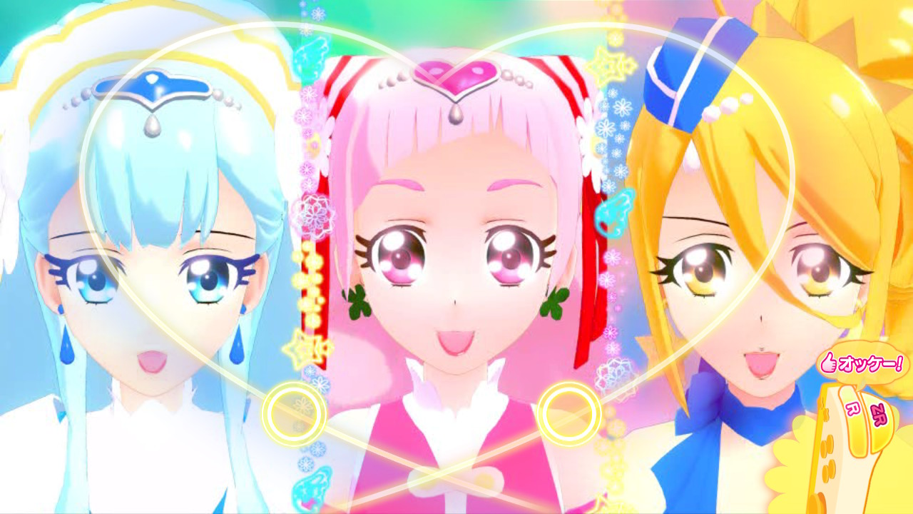 オシマイダー戦のラストは、トリニティコンサートのデモにあわせたリズムゲーム。Joy-Conを振って、オシマイダーを浄化しよう