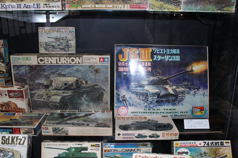 展示されたカテゴリーの中でも数が多く、人気があったことがうかがえる戦車のモデル。タミヤの1/35シリーズを中心に、各国の戦車がモデル化されているが、日本の戦車は不思議と少ない。セダによっては懐かしい、リモコンで操作するモデルも