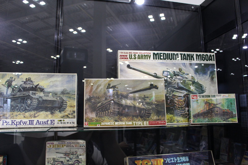 展示されたカテゴリーの中でも数が多く、人気があったことがうかがえる戦車のモデル。タミヤの1/35シリーズを中心に、各国の戦車がモデル化されているが、日本の戦車は不思議と少ない。セダによっては懐かしい、リモコンで操作するモデルも