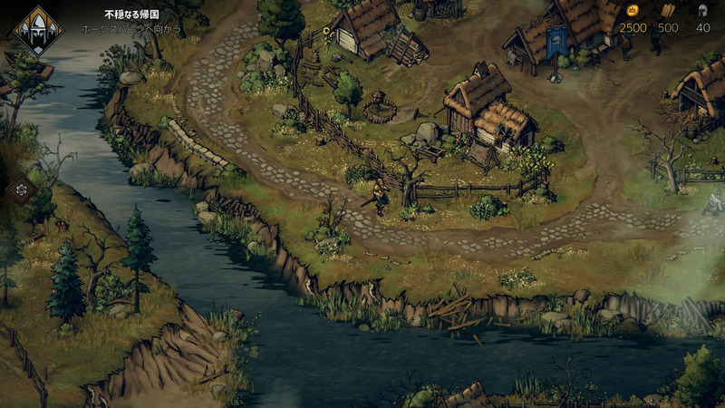 イラストタッチのクオータービューで世界を表現、探索し、物語を進めていく