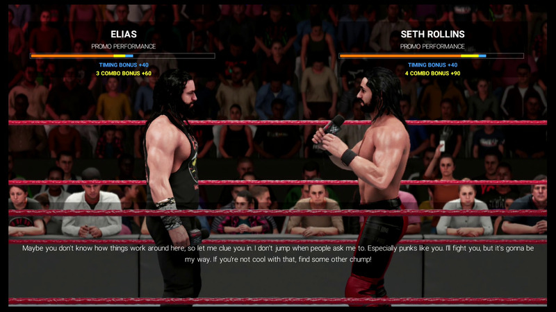 「UNIVERSE」は選手ではなくマッチメーカーの立場でプレイするモード。試合だけでなくスーパースターのマイク合戦などもフィーチャーされている