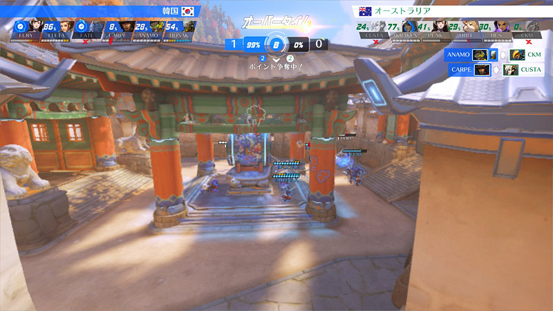 好きな視点から試合を眺めることができる