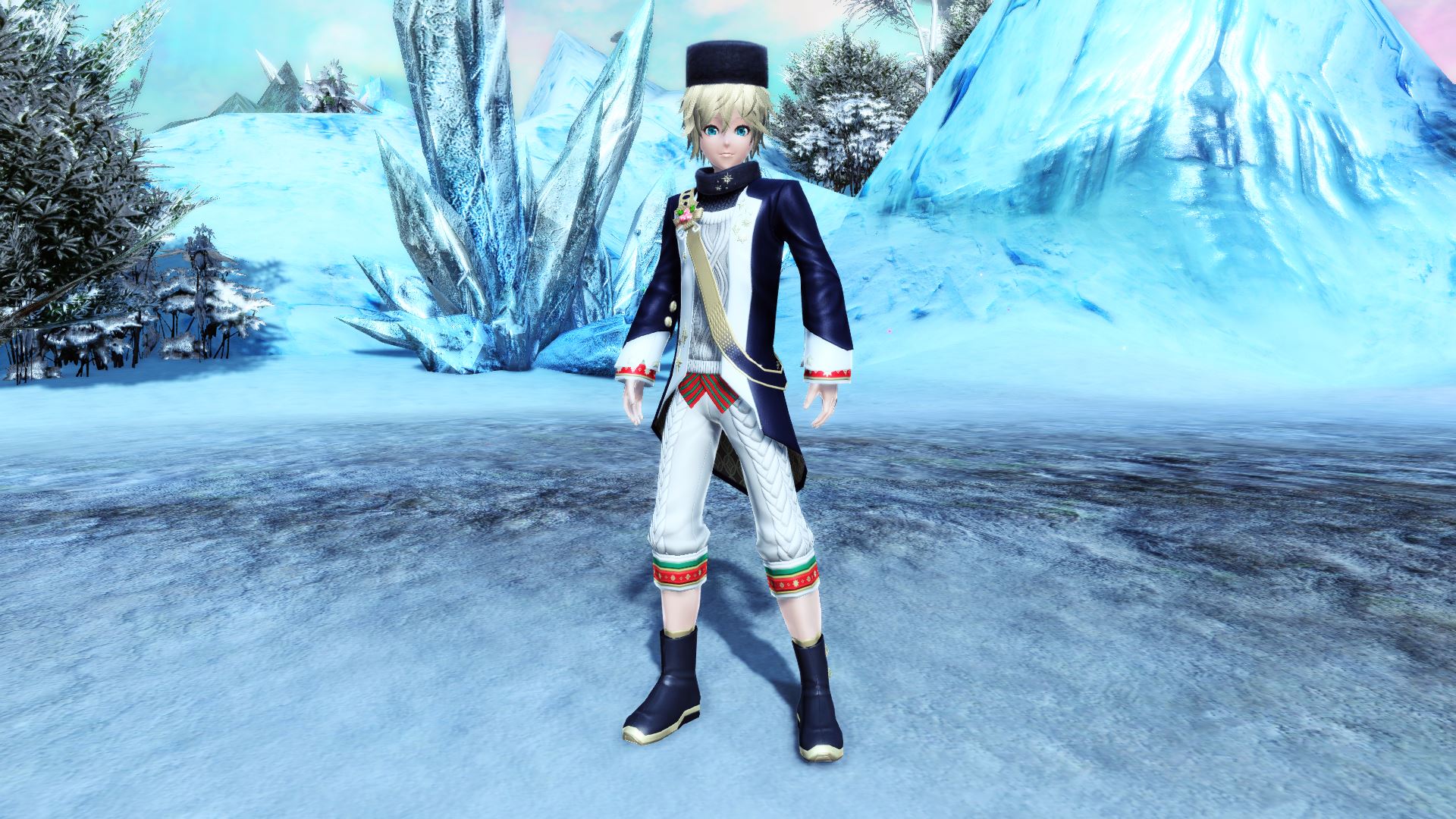 伝統衣装を思わせる上質なコート。華やかな装飾が施された飾り帯が凛々しくも上品な印象を与えてくれる