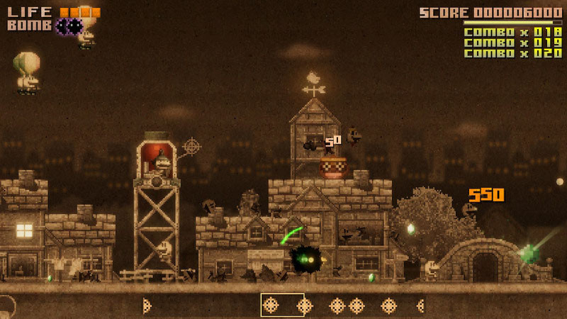 横スクロールシューティングに、スコア稼ぎと自機パワーアップを両立させる独特なシステムも魅力な「BLACK BIRD」