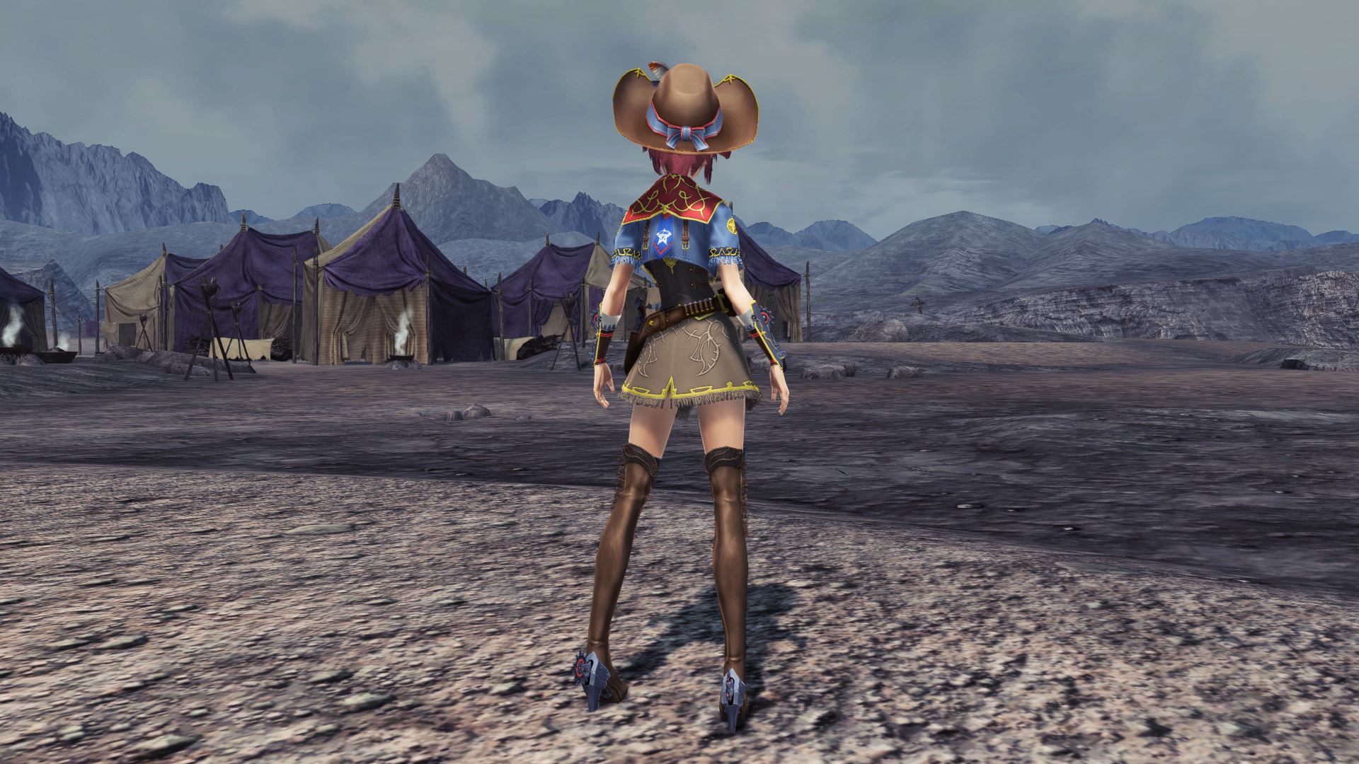 荒野のならず者が好んで着る服装。キュートに装いながら至る所に仕込んだ武器は、己の信念を貫く意志を見せる