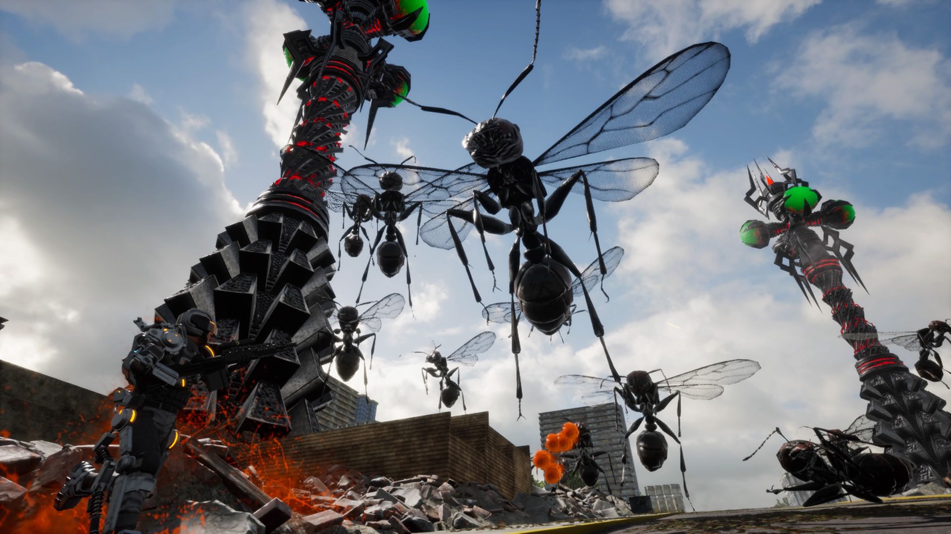ピラーの周囲に出現する巨大生物。彼らは駆除したがいが、ピラーへの誤射は禁物だ