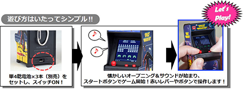 新品Tiny Arcade フロッガー、スペースインベーダー、ディグダグ 当時のサウンドで実プレイ可能！『スペースインベーダー