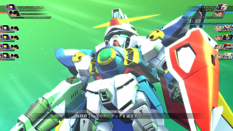 遊撃グループ内の各ユニットが連携しながら多数の敵へ攻撃。敵ユニットのリーオーを一気に掃討する