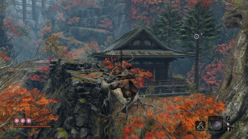 立体的なマップを飛び回るように動けるのも「SEKIRO」ならでは。マップもものすごく良く出来ていますし、ビジュアルも素晴らしいです